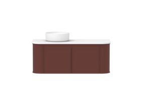 Hero - Kado Era Double Curve All Door 1200mm Wall Hung Vanity with Left Hand Basin 20mm Top Red Marble