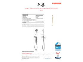 Specification Sheet - Milli Mood Edit Round Hand Shower with Swivel Bracket PVD Brushed Gold (3 Star)