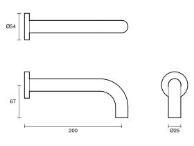Sussex Scala 25mm Curved Bath Outlet 200mm 316 Stainless Steel