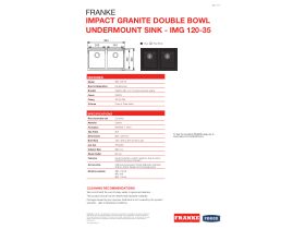 Technical Guide - Franke Impact Granite IMG120-35 Double Bowl Undermount Sink Onyx