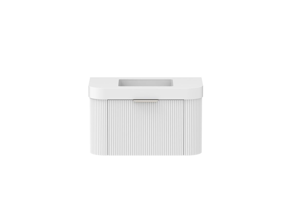 Supporting Image - Kado Neue Fluted Double Curve All Drawer 900mm Wall Hung Vanity with Centre Basin Durasein 90mm Top Ultra White