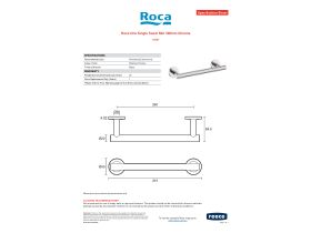 Specification Sheet - Roca Ona Single Towel Rail 300mm Chrome