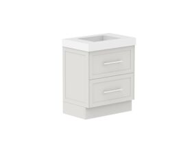 Supporting Image - Kado Lux All Drawer 750mm Floor Mounted Vanity Centre Basin 90mm - Feather Grey - Angle