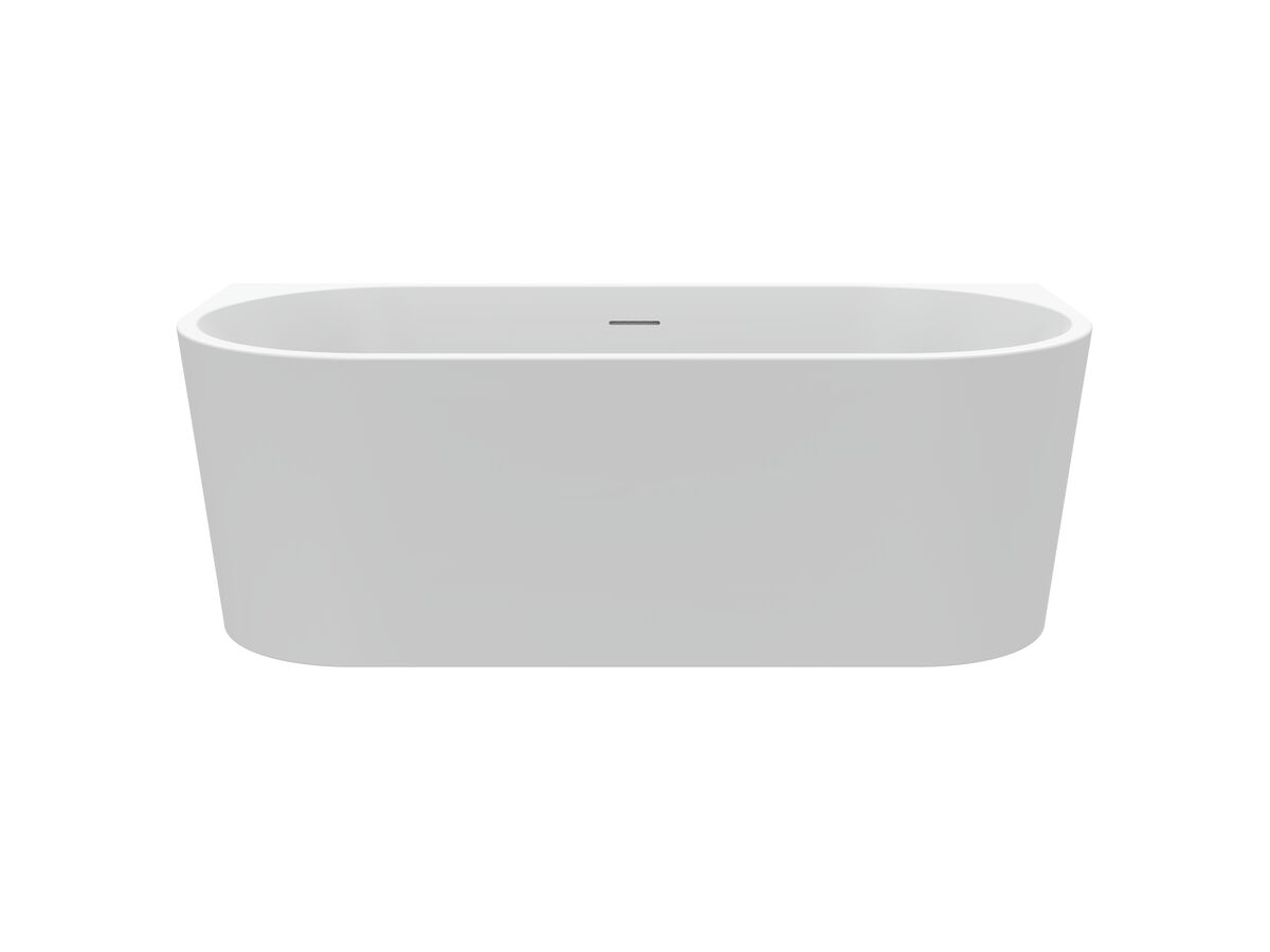 Hero - Posh Solus Back to Wall Freestanding Bath 1600mm with Overflow Matte White