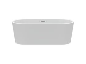 Hero - Posh Solus Back to Wall Freestanding Bath 1600mm with Overflow Matte White