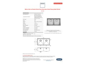 Specification Sheet - Memo Zenna Double Bowl Sink Stainless Steel Nanoplated Nickel