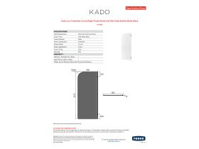 Specification Sheet - Kado Lux Frameless Curved Right Fluted Panel with Wall Clips 900mm Matte Black