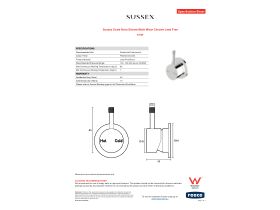 Specification Sheet - Sussex Scala Nova Shower/Bath Mixer Chrome Lead Free