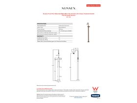 Specification Sheet - Sussex Pure Floor Mounted Bath Mixer Tap Trimset with Cirque Textured Handle PVD Brushed Bronze