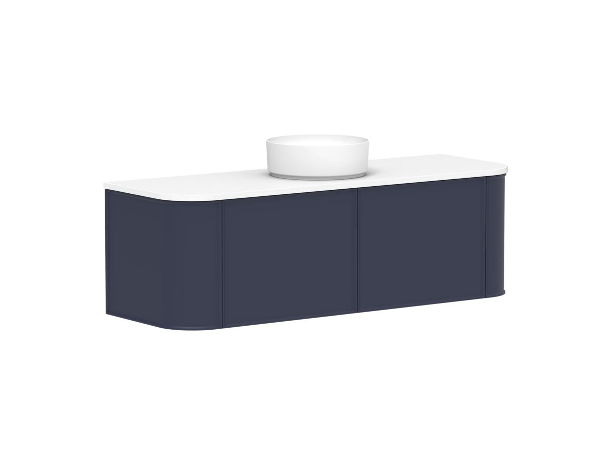 Supporting Image 2 - Kado Era Double Curve All Drawer 1500mm Wall Hung Vanity with Centre Basin 20mm Top Royal Battle Blue