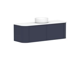 Supporting Image 2 - Kado Era Double Curve All Drawer 1500mm Wall Hung Vanity with Centre Basin 20mm Top Royal Battle Blue
