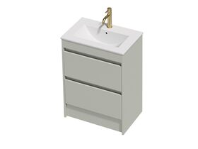 Posh Domaine Ensuite 600 2 Drawer Floor Standing Colour Console Top Matte White