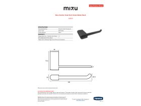 Specification Sheet - Mizu Soothe Toilet Roll Holder Matte Black