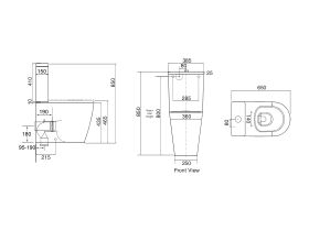 Wolfen Ambulant Close Coupled Back To Wall Rimless Toilet Suite Double Flap Seat