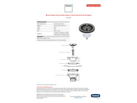 Specification Sheet - Memo Basket Plug & Waste 90mm x 50mm (Suits All Sinks) Black