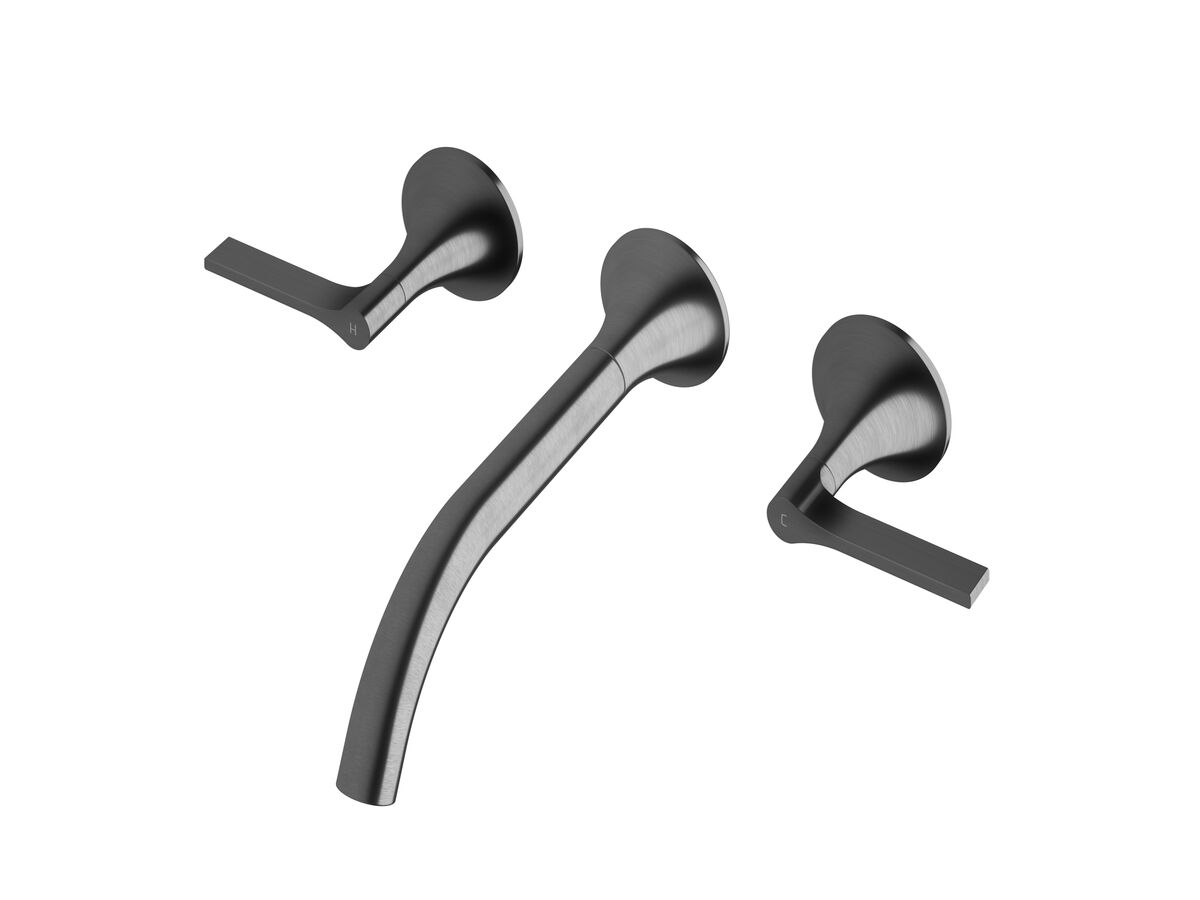 Sussex Oria Wall Bath Set 215mm PVD Brushed Gunmetal
