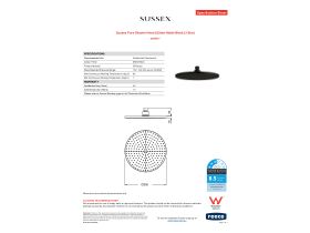 Specification Sheet - Sussex Pure Shower Head 250mm Matte Black (3 Star)