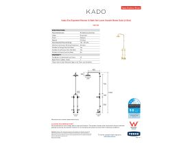 Specification Sheet - Kado Era Exposed Shower & Bath Set Lever Handle Brass Gold (3 Star)