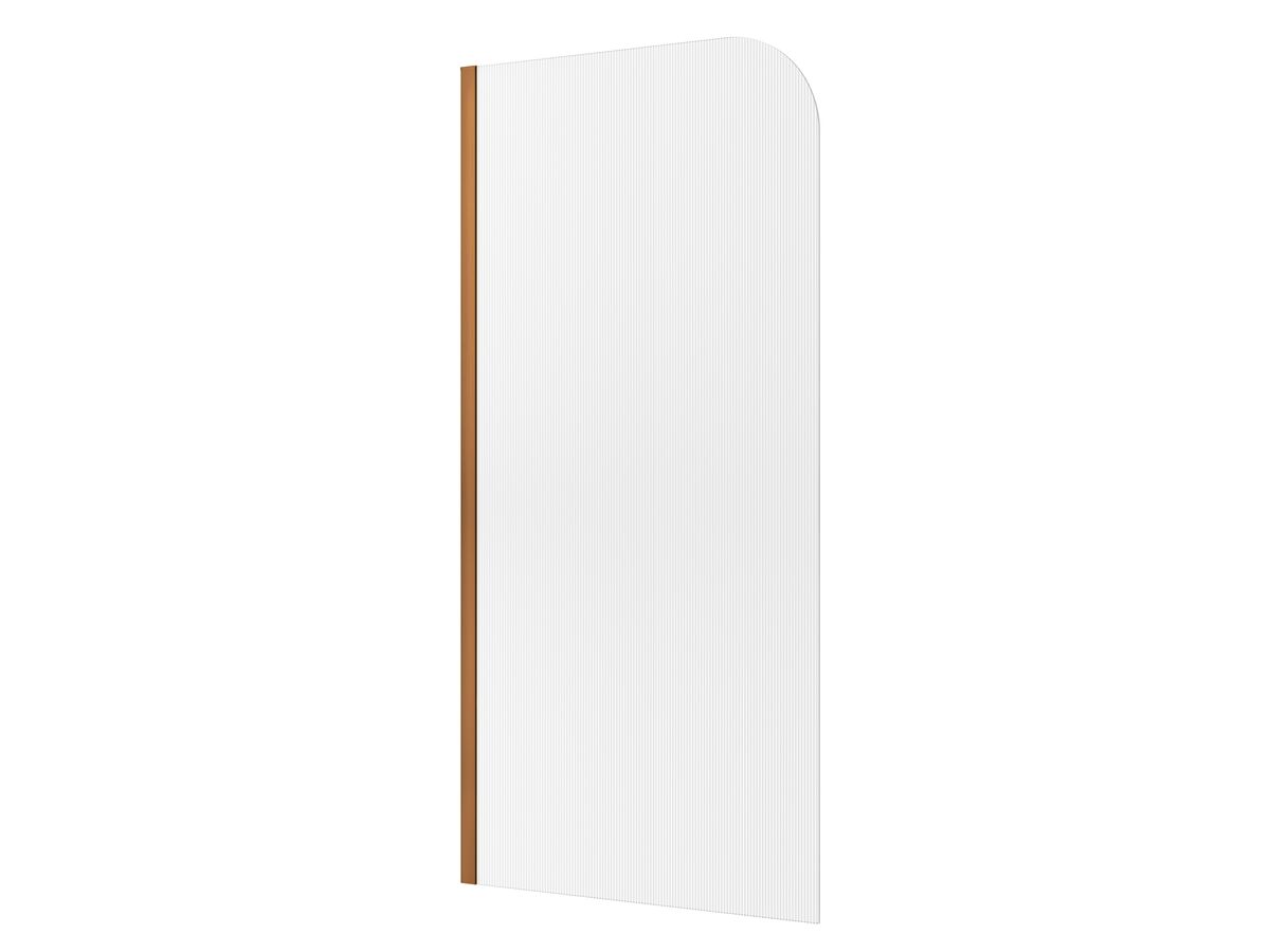 Hero - Kado Lux Frameless Curved Left Fluted Panel with Wall Channel 1000mm Brushed Bronze