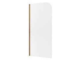 Hero - Kado Lux Frameless Curved Left Fluted Panel with Wall Channel 1000mm Brushed Bronze