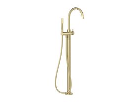 Hero - Faucet Strommen Vara Fin Floor Mounted Bath Mixer with Handshower Kit Brushed Admiralty Brass (3 Star)