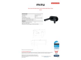 Specification Sheet - Mizu Soothe Wall Basin Mixer Set 200mm Matte Black (4 Star)