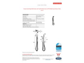 Specification Sheet - Sussex Scala Single Rail Shower with Top Rail Water Inlet LUX PVD Matte Opium Black (3 Star)