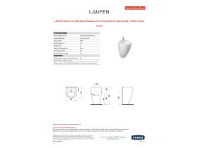 Specification Sheet - LAUFEN Alessi One Wall Basin/Pedestal with Fixing Bolts No Taphole 520 x 530mm White
