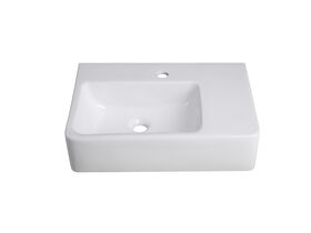 Wolfen Wall Basin Right Hand Shelf 565 x 395 x 145mm 1 Taphole White
