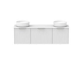 Supporting Image - Kado Neue Fluted Square All Drawer 1500mm Wall Hung Vanity with Double Basin Durasein 12mm Top Ultra White