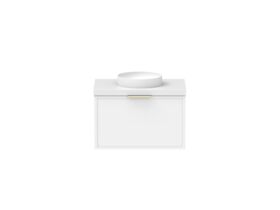 Supporting Image - Kado Lux Slim All Drawer 750mm Wall Hung Vanity with Centre Basin 50mm Top Matte White