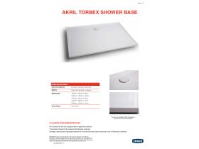 Technical Guide - Akril Torbex Shower Base 900 x 900mm White