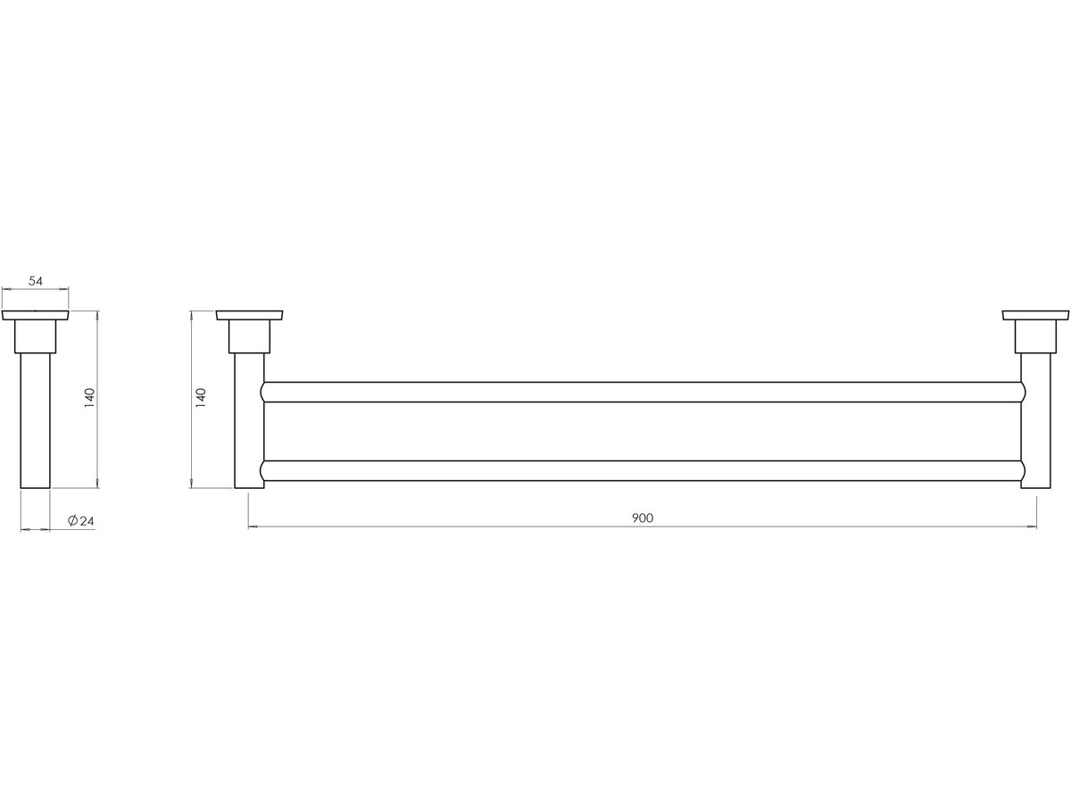 Phoenix Gen X Double Towel Rail 900mm Chrome