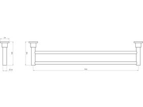 Phoenix Gen X Double Towel Rail 900mm Chrome