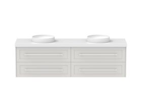 Hero - Kado Lux 1800mm All Drawer Wall Hung Vanity Unit 4 Drawers Double Bowl Vanity 50mm Top