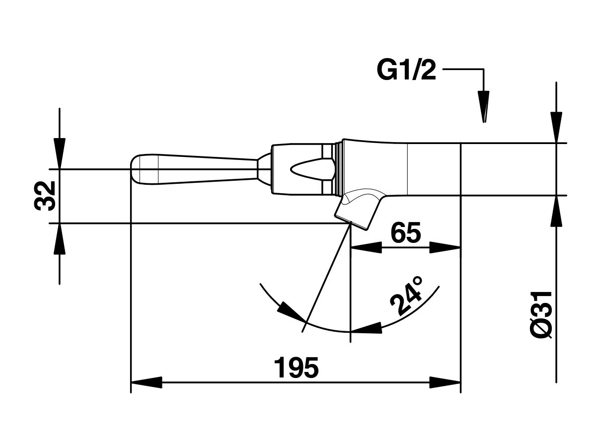 Wolfen Timed Flow Lever Bib Tap 65 (6 Star)