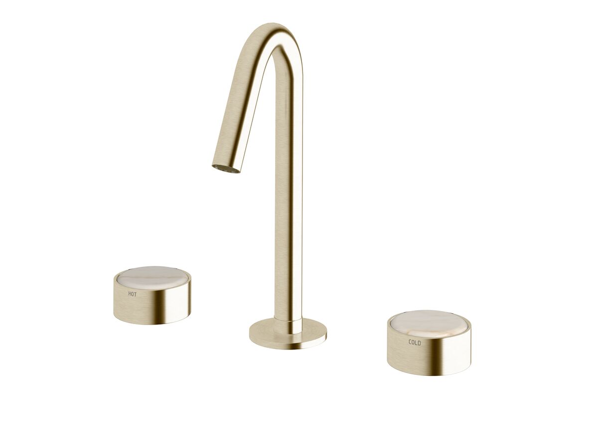 Supporting Image - Sussex Pure Elemental Basin Set PVD Brushed Platinum Gold (5 Star) Lead Free with Aurora Insert