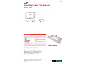 Technical Guide - AXA Uno Under Counter Basin 665 x 395mm White