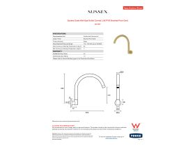 Specification Sheet - Sussex Scala Wall Spa Outlet Curved LUX PVD Brushed Pure Gold