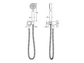 Sussex Pure Round Handshower with Swivel Bracket (3 Star)