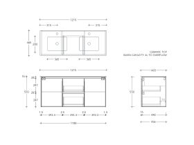 Posh Domaine Conventional 1200 Double Wall Hung Ceramic