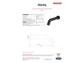 Specification Sheet - Mizu Drift Curved Bath Outlet 200mm Matte Black