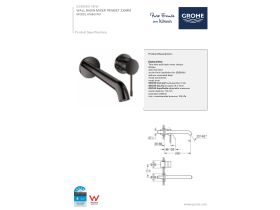 Technical Guide - GROHE Essence Wall Basin Mixer Tap Set 230mm Hard Graphite (5 Star)