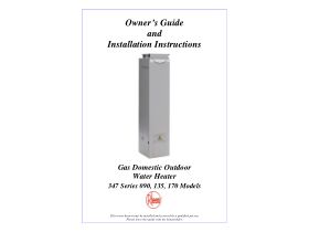 Installation Instructions - Rheem 4 Star Hot Water System