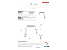 Specification Sheet - Sussex Scala Wall Spa Outlet Square LUX PVD Brushed Oyster Nickel