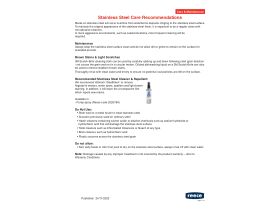 Care & Maintenance - Stainless Steel Care Recommendations