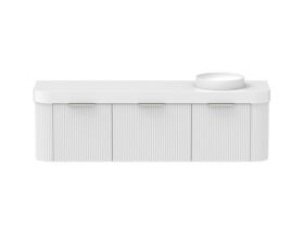 Supporting Image - Kado Neue Fluted Double Curve All Drawer 1800mm Wall Hung Vanity with Right Hand Basin Durasein 90mm Top Ultra White