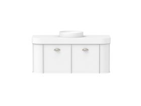 Supporting Image - Kado Era Double Curve All Door 1200mm Wall Hung Vanity Centre Basin 90mm Durasein Top Matte White