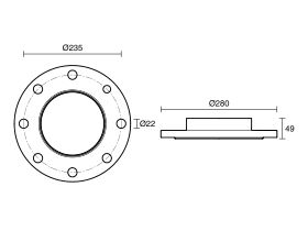 CTS Flange Adaptor Table E 150mm