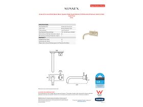 Specification Sheet - Scala 25 Curved Wall Basin Mixer System Right Hand 250mm PVD Brushed Platinum Gold (6 Star) Lead Free
